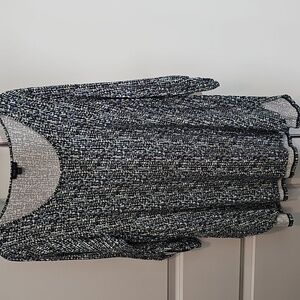 J. Jill Tunic Women Size XL Blue White Print Wearever Collection Top Boho